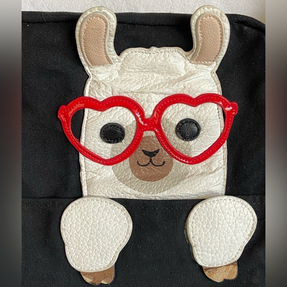 Sleepyville Critters Peeking Alpaca Large Messenger Purse Canvas Bag Crossbody - Picture 2 of 13